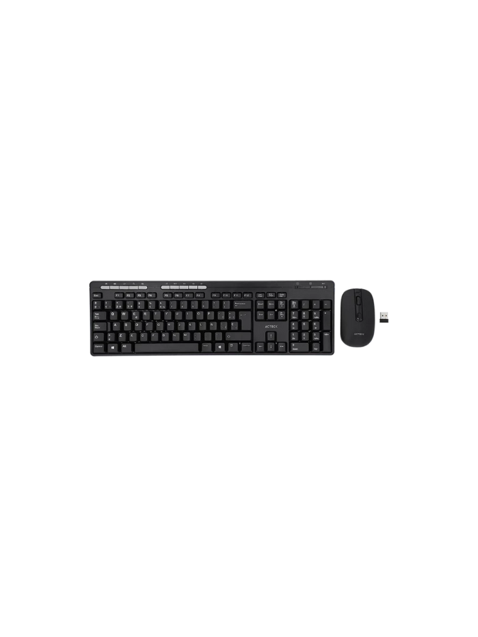 KIT ACTECK CREATOR MK450 | TECLADO Y MOUSE | INALAMBRICO | RECEPTOR USB | 105 TECLAS | MULTIMEDIA | WIN- LINUX | OPTICO | 1200 DPI | 2 BOTONES SCROLL | NEGRO | AC-931748
