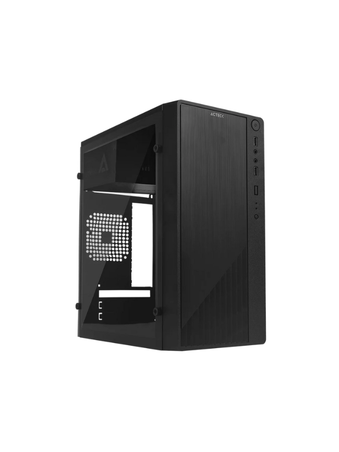 GABINETE ACTECK KIOTO GC220 | MICRO ATX SLIM | FUENTE 500W | MICRO ATX, MINI ITX | NEGRO | PANEL ACRILICO, METAL | AC-933063