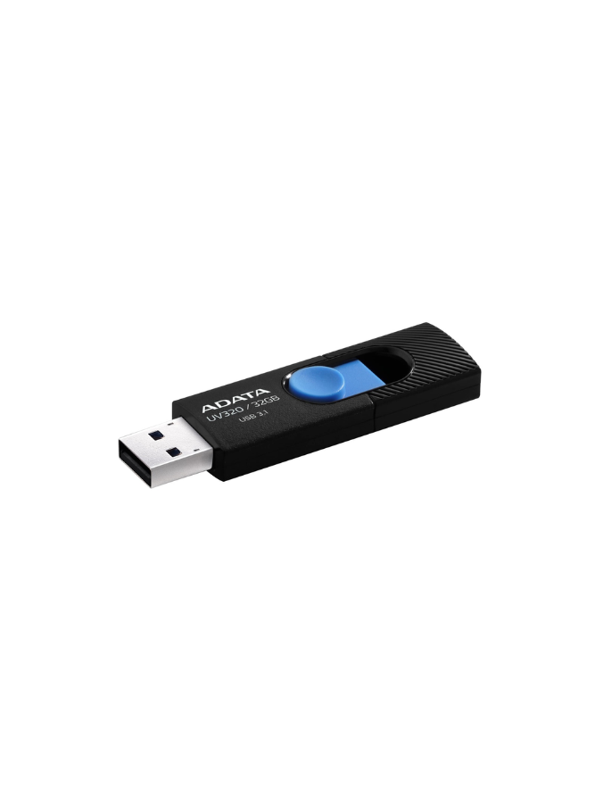 MEMORIA ADATA | 32GB | USB 3.2 UV320 | RETRACTIL | NEGRO-AZUL | AUV320-32G-RBKBL